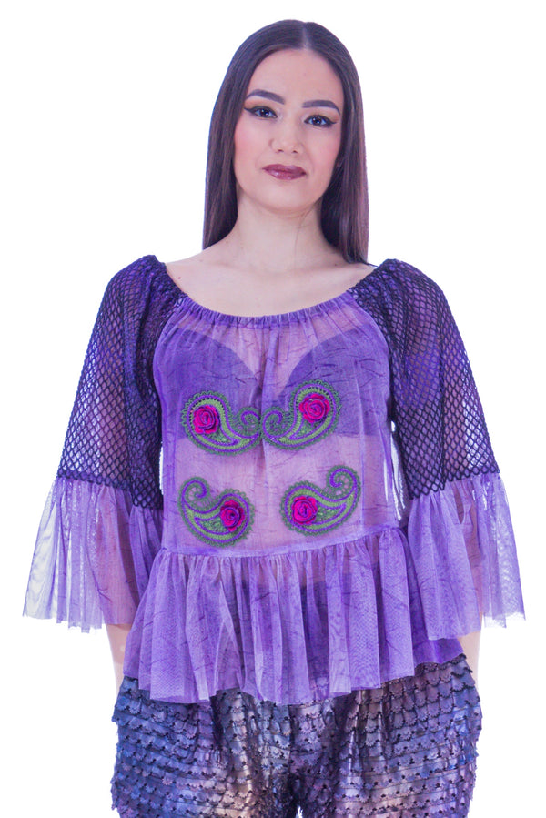 Bluza tul cu broderie I-25